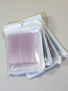 100 pièces/50 pièces Brosse micro jetable à manche en cristal pour extension de cils, tête de brosse micro rose et noire jetable. Brosse micro jetable pour visage et cosmétiques micro, convient pour les voyages et les retouches quotidiennes