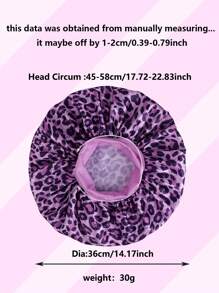 7cm Wide Brim Stretchy Fabric Sleep Cap / Wig Cap Leopard Print - Purple - View 6