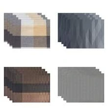 4 件几何复古艺术 3D 印花布艺桌垫 - 彩色 - 查看 12