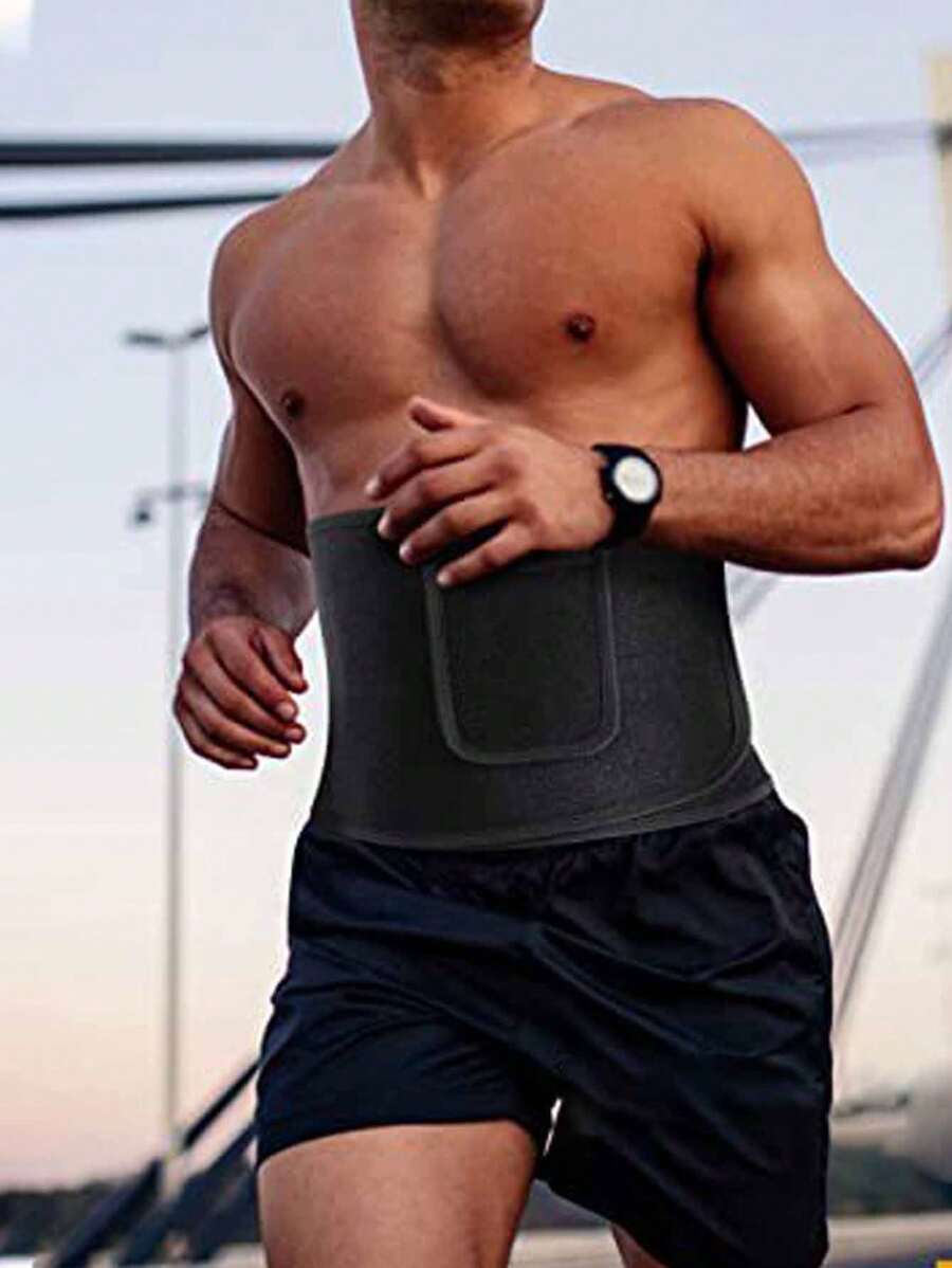 1件，汗束腰带，运动保护腰带，腹部压缩带，塑料腰带，银离子口袋，抑汗腰带 - 彩色 - 查看 1