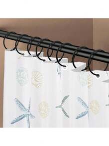 12 件防锈圆形浴帘挂钩环，铁质浴帘环挂钩，适用于浴室浴帘杆，浴室配件