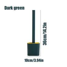 1 bàn chải vệ sinh bồn cầu kèm giá đỡ bằng thép không gỉ, bàn chải vệ sinh bằng silicon cho bồn cầu, không có điểm mù, thiết kế treo tường mới - Nhiều màu - Xem 4