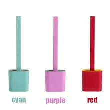 1 bàn chải vệ sinh bồn cầu kèm giá đỡ bằng thép không gỉ, bàn chải vệ sinh bằng silicon cho bồn cầu, không có điểm mù, thiết kế treo tường mới - Nhiều màu - Xem 10