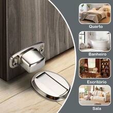 Kit 2 Magnetic Door Stopper Protector Lock Stopper - 銀色 - 查看 2
