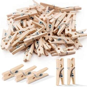 20/50/100/200/500/1000pcs Wooden Photo Clip, Colourful Wooden Memo Clips, DIY Photo Wall Decoration For Bedroom, Home, Wedding, Birthday Party, 2.5CM