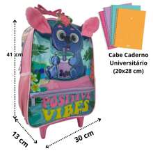 School Bag Backpack With Wheels For Children - Màu tím - Xem 7