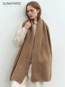 1 chiếc khăn choàng mềm mại và ấm áp cho nữ, dùng hàng ngày - Màu Khaki - Xem 5