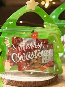 25 件/50 件/包圣诞糖果/零食/饼干袋，密封食品储藏袋，适用于平安夜和圣诞节礼物 - 彩色 - 查看 10