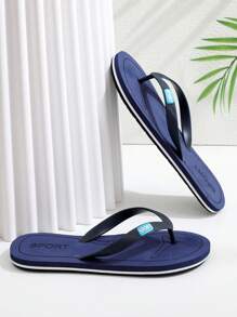 1 双男士蓝色人字拖，新款夏季户外防滑防臭休闲沙滩拖鞋 - 藍色 - 查看 7