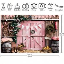 1 件粉色仓库门秋季派对背景面料 82.7 * 59.1/59.1 * 39.4/39.4 * 29.5 英寸秋季感恩节粉色谷仓门背景乡村南瓜枫叶粉色木制谷仓门农舍摄影装饰秋收谷仓朋友派对装饰 - 彩色 - 查看 13