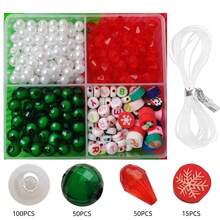 圣诞节 4 隔层串珠套装，包括软粘土、米珠、字母珠，适合 DIY 手链首饰制作 - 彩色 - 查看 14
