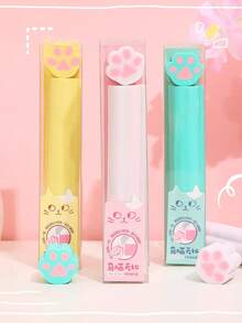 TOCHAIN 1 件/3 件创意猫爪形橡皮擦，可定制，学生用铅笔橡皮擦，办公用品，圣诞节、感恩节、新年的完美礼物 - 彩色 - 查看 9