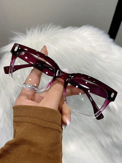نظارات بإطار مربع كامل من البلاستيك للنساء، إكسسوارات شخصية
