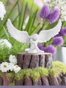 1 件复古天使树脂 3D 雕塑装饰，拥抱天使家居装饰，适用于卧室、客厅、办公室室内装饰、户外工艺装饰品、西式雕塑工艺品 - 彩色 - 查看 7