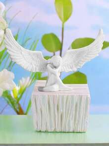 1 件复古天使树脂 3D 雕塑装饰，拥抱天使家居装饰，适用于卧室、客厅、办公室室内装饰、户外工艺装饰品、西式雕塑工艺品 - 彩色 - 查看 6