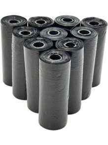 150/300pcs Black Color Dog Portable Poop Bags Easy To Clean Up (15 Bags/Roll) Thick, Durable, Odor Outdoor Waste Bags Of Dogs/Cats Pet