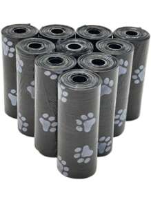 150/300pcs Black Color Dog Portable Poop Bags Easy To Clean Up (15 Bags/Roll) Thick, Durable, Odor Outdoor Waste Bags Of Dogs/Cats Pet