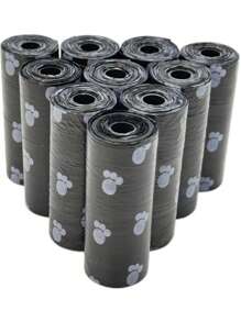 150/300pcs Black Color Dog Portable Poop Bags Easy To Clean Up (15 Bags/Roll) Thick, Durable, Odor Outdoor Waste Bags Of Dogs/Cats Pet