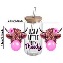 4pcs/Set Funny Cows UV DTF Cup Wraps Decals Transfer Printing Waterproof Self-Adhesive Stickers For Mug Water Bottle Cup Useful Sticker For Home Decoration, 16 OZ Glass Can Wrap, 3d Crystal Label Waterproof And Scratch Resistant Eid Al-Adha Mubarak - Multicolor - View 2