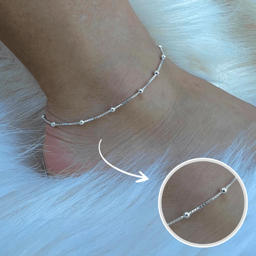925 Silver Anklet Venetian Ball 24cm Original Italian JC Pratas - 銀色 - 查看 1