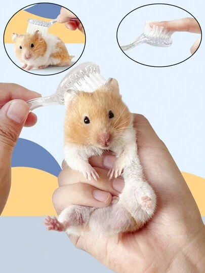 1 件仓鼠按摩刷，豪华小动物美容刷 - 小型宠物清洁刷，用于温和清洁和梳理宠物的刷子 - 温和护理毛发和去除脱落毛发，易于收集毛发，柔软尼龙刷毛梳