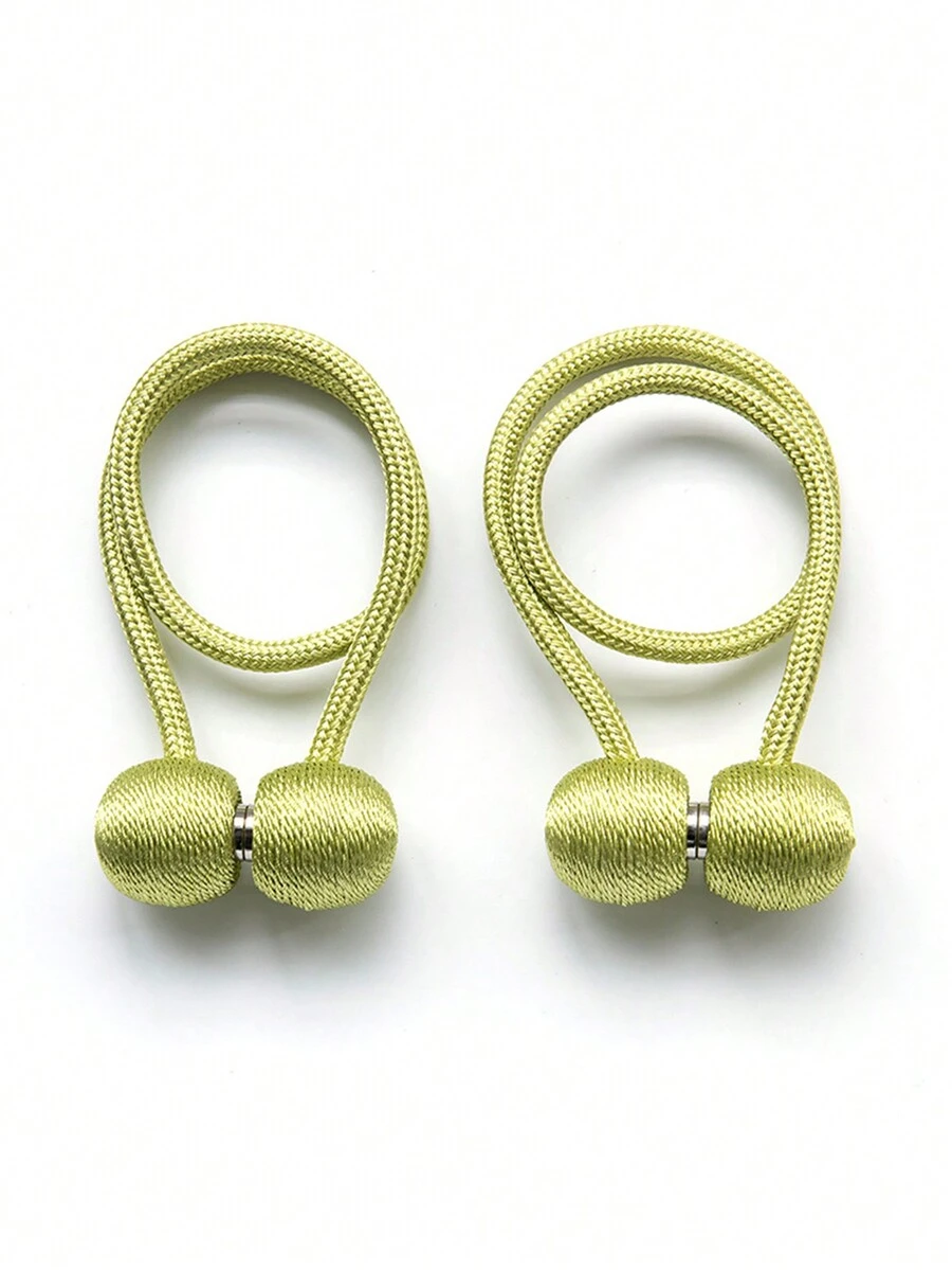 2pcs Magnetic Curtain Tiebacks, Creative Curtain Hooks, Curtain Tie Bands - Green - View 1