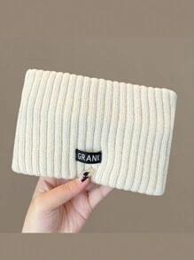 1 件带字母图案的厚针织头带，马尾辫保暖头巾，运动发带，秋冬 - 彩色 - 查看 7