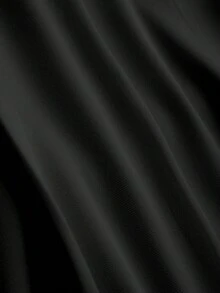 Minifalda con drapeado a media cintura de unicolor, para uso casual diario - Negro - Ver 5