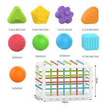 彩虹堆叠杯婴儿认知早期学习几何积木感官玩具 - 颜色和形状识别，精细运动技能 - 彩色 - 查看 10