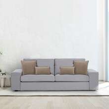 Ecommerc3 | Housse de Coussin 45X45 Cm (Variété de Couleurs) - Housse de Protection Coussin Décoratif - Housse de Coussin Design Élégant et Polyvalent pour Renouveler Votre Espace - Beige - Voir 3