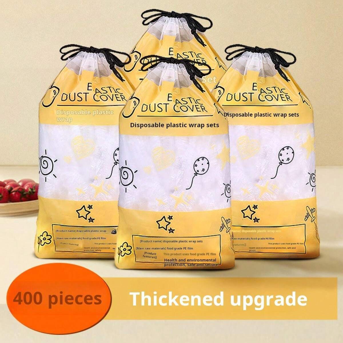 500pcs/5packs Disposable Clear Plastic Wrap, Fridge Food Saver Covers