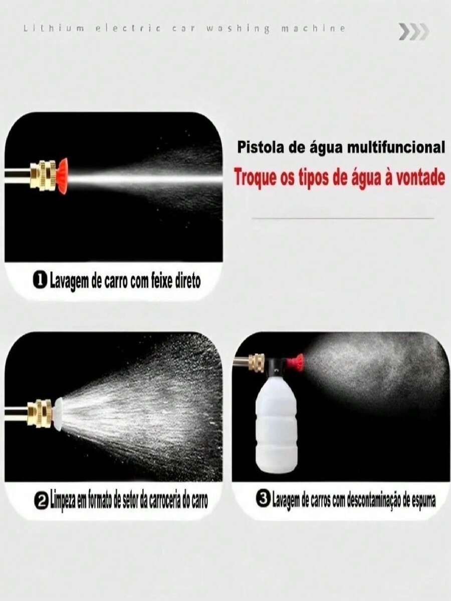 Portable Rechargeable High Pressure Washer For Cars And Gardens Premium