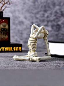 1 bộ tượng đầu lâu tập yoga trang trí nhà cửa - Tượng nhựa thủ công nhỏ hình bộ xương nhân vật để trang trí phòng khách, phòng ngủ, văn phòng, máy tính để bàn (màu trắng) - Nhiều màu - Xem 11