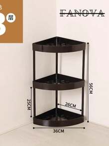 Plastic Triangle Corner Shelf, 4, 3, 2 Tier Utility Triangle Shelf, Bathroom Storage Rack, Multifunctional Organizer For Kitchen, Bathroom, Living Room And Office, Multifunctional Storage Rack, Rolling Organization Cart With Wheels - Black - View 3