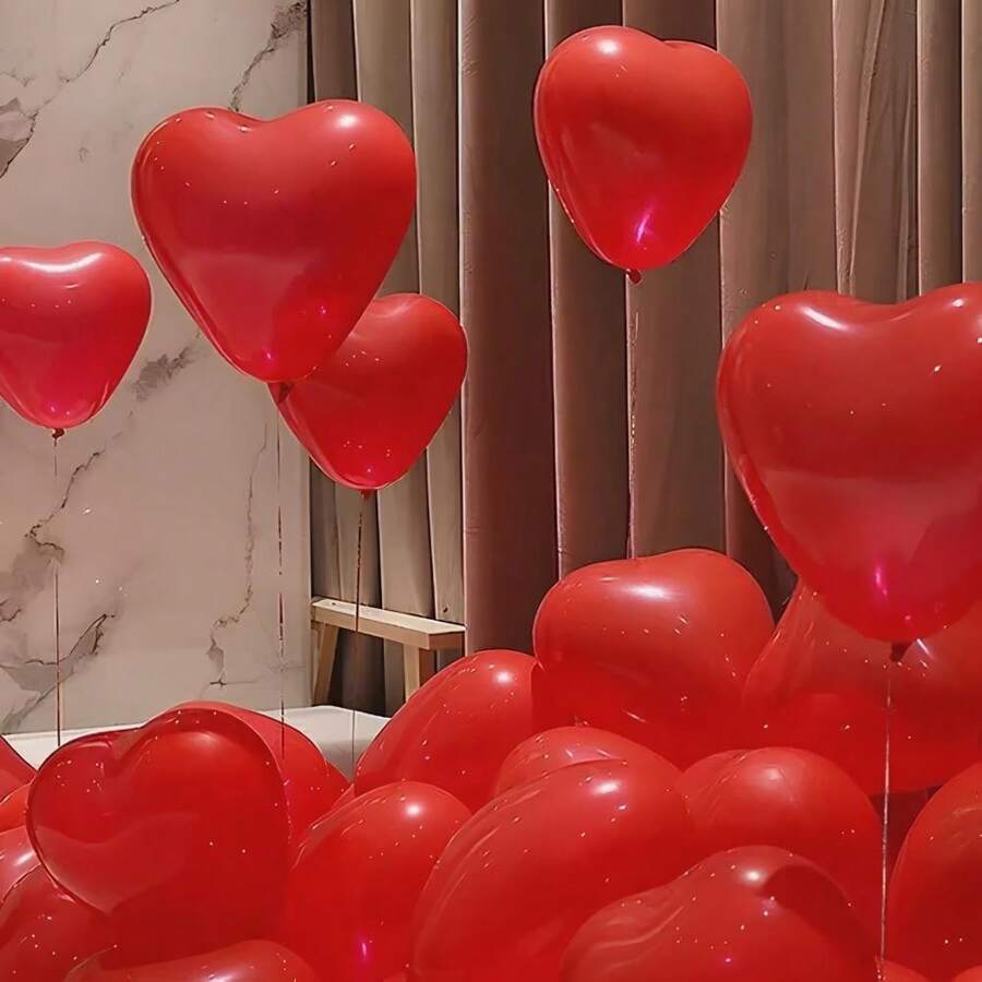 Balloon Balloon Red Heart Valentine's Day Romantic Wedding - 尺寸 6 英寸 - 查看 1