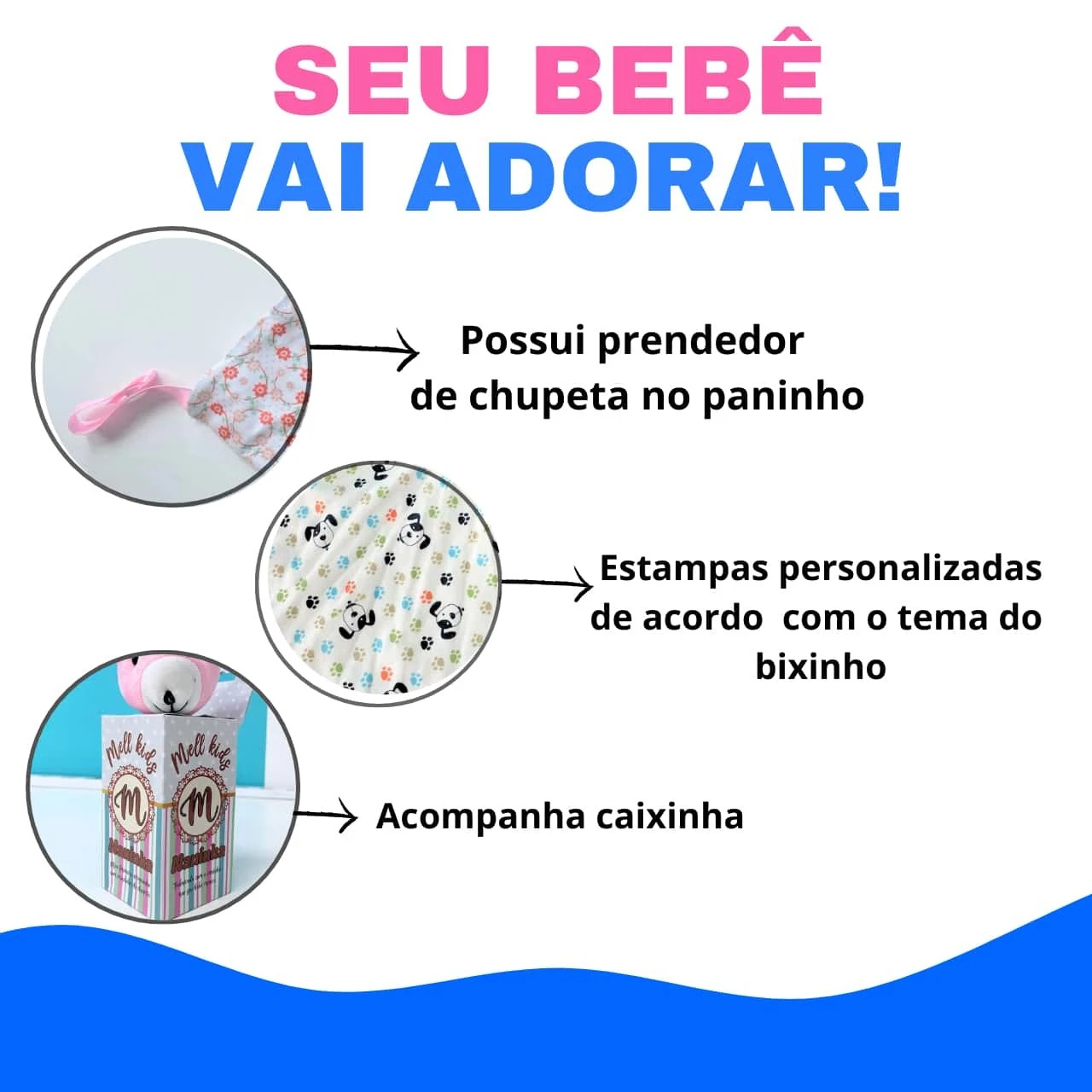 Naninha De Bichinhos Bebê Prendedor Chupeta Mell Kids SHEIN Brasil
