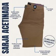 Men's Bermuda Shorts In Thick And Comfortable Colored Twill - 金色 - 查看 6