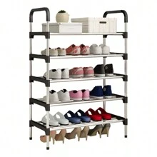 5 Layers Shoe Rack For Shoe Cabinet Freestanding Adjustable Steel Tube Material - màu đen - Xem 2