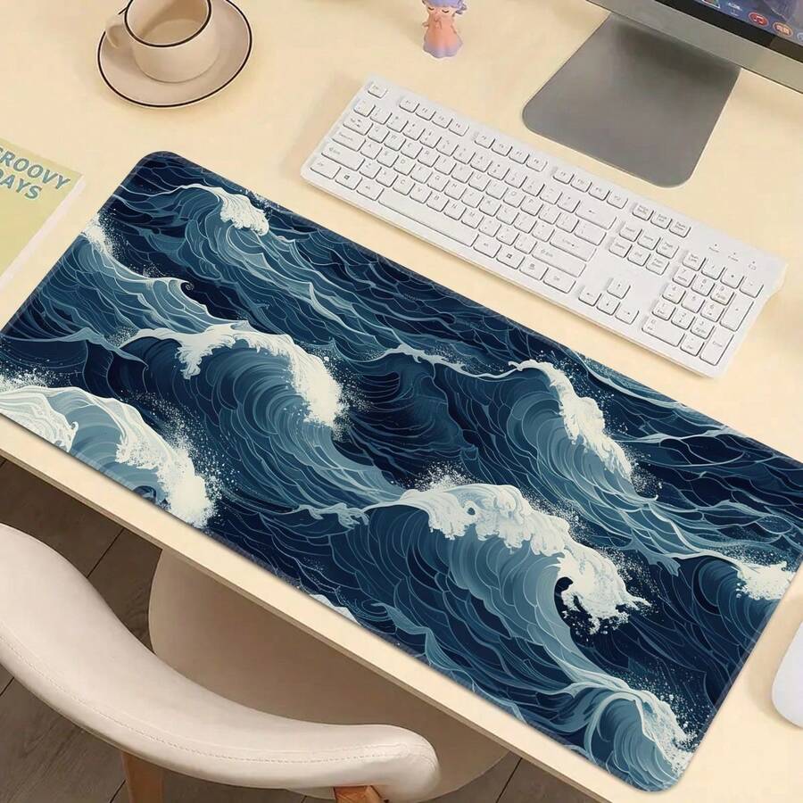 Waves Rolling Mouse Pad, ExtraLarge Gaming Desk Pad, Keyboard Mousepad