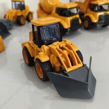 1pc Friction Powered 4WD Construction Vehicle Toy, Push And Pull Design, Suitable For Boys And Girls 3 Years Old And Above, Perfect Gift