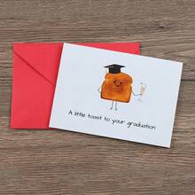 1PC,Funny Graduation Card, Graduation Card For Him And Her, Graduation Pun Card, A Little Toast To Your Graduation