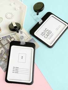 1 Chiếc Dây Đeo Đồng Hồ Bằng Da Đơn Giản Hiện Đại Màu Đen Kiểu Ngang Dễ Kéo Có Thể Thu Vào Huy Hiệu Làm Việc Giá Đỡ Thẻ Huy Hiệu Bao Da Thẻ Làm Việc Của Nhân Viên Bằng Nhựa Giá Đỡ Giấy Phép Đồ Dùng Học Sinh Đồ Dùng Văn Phòng Cho Giáo Viên - màu đen - Xem 1