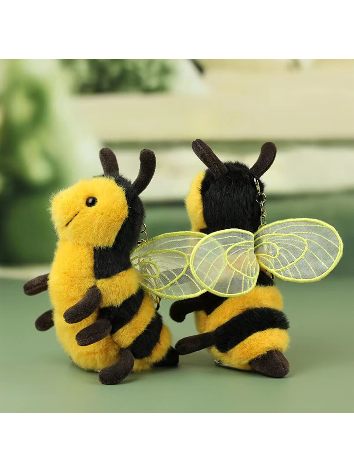 可爱毛绒逼真假大黄蜂吊坠娃娃卡通娃娃包包饰品钥匙链 - 彩色 - 查看 1