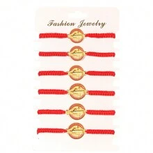 24 Stücke San Benito Armband, handgemachtes rotes schwarzes Knoten Armband, verstellbares Medaillon Armband, Glück geflochtenes Armband, Benediktinische Gelassenheit Segen Freundschaft Armband Geschenk für Mütter Frauen Männer