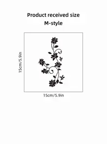 1pc Floral Pattern Wall Sticker PVC Waterproof Decal Stickers Home Decoration For Living Room Bedroom, Stickers, Wall Decal, Vinyl Decal For Home Decorations, Spring Decoration Items Refresh Your Home, Rama Decoration Stickers - Black - View 9