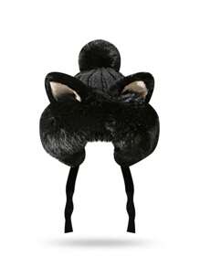 1pc Women's Solid Color Pilot Cap, Winter Warm Fleece Ear Protector Thick Knit Hat, Fashion Casual Slouch Beanie, Suitable For Daily, Riding, Outdoor, Skiing