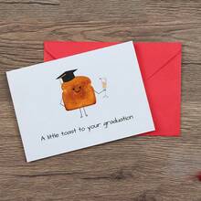 1PC,Funny Graduation Card, Graduation Card For Him And Her, Graduation Pun Card, A Little Toast To Your Graduation