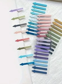 200 Pieces/Card PET Arrow-Shaped Sticky Notes, Translucent Color Highlight Index Labels, Waterproof Mini Bookmark Strip Sticky Notes, Suitable For Home And Office Use Back To School