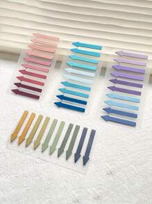 200 Pieces/Card PET Arrow-Shaped Sticky Notes, Translucent Color Highlight Index Labels, Waterproof Mini Bookmark Strip Sticky Notes, Suitable For Home And Office Use Back To School