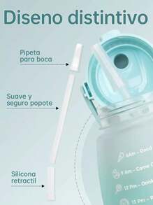 Kawaii Water Glass For Outdoor Sports 1200ML + Decorative Objects - Mint Green - View 5